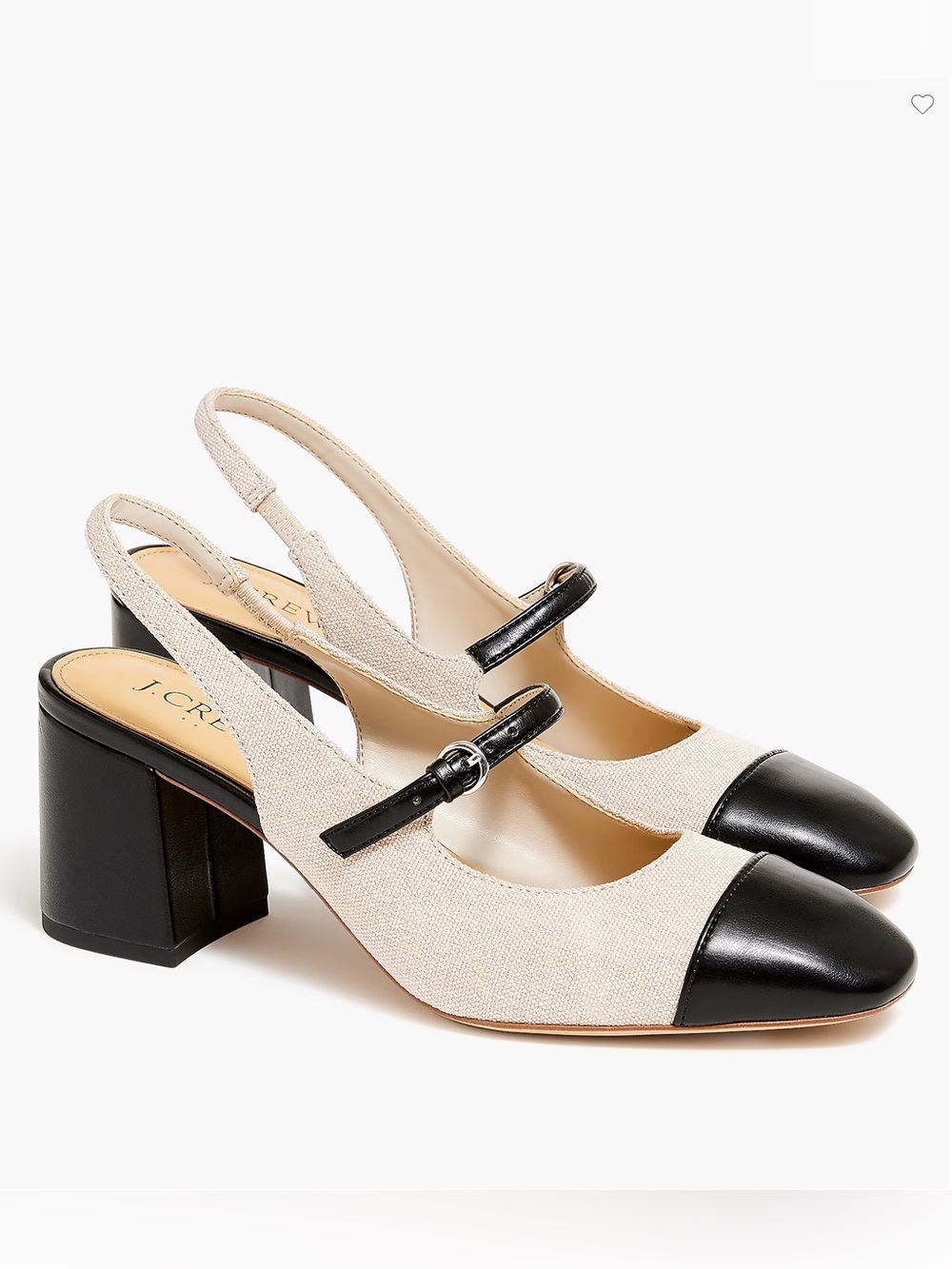 J. Crew Mary Jane Canvas Slingback Heels, size 8